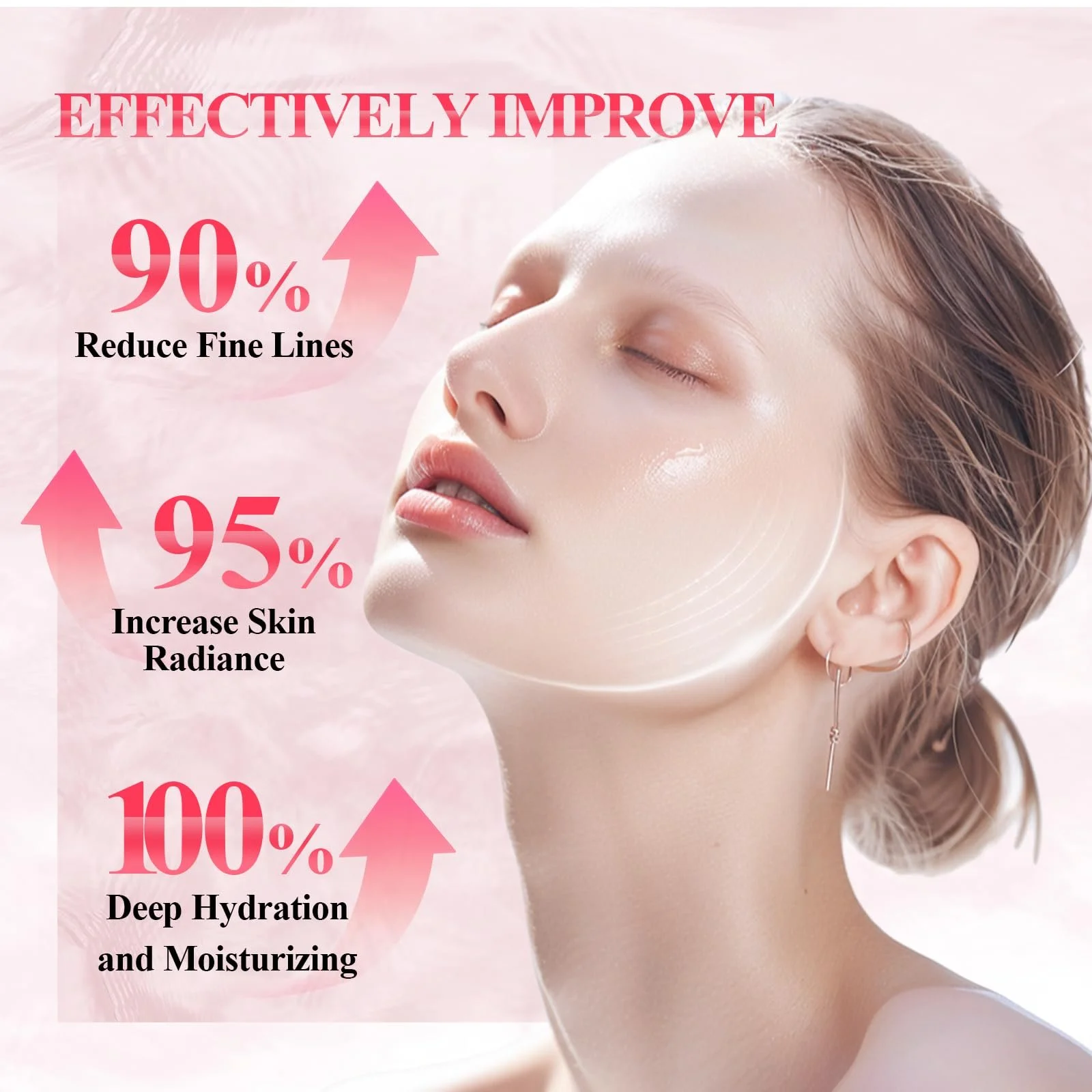 Маска для обличчя Паковання з 6 штук Зволожувальна, живильна маска з койєвою кислотою і куркумою, рожева, фото №5