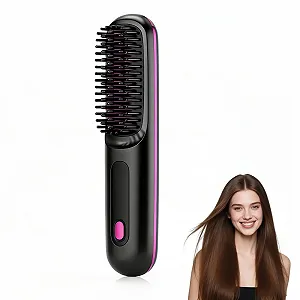 Щітка-випрямляч Go Brush Pro mini портативна акумуляторна 4000 мАг Чорна - Фото 1