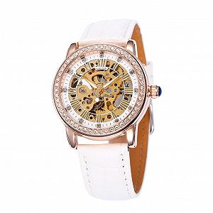 Автоматические часы LIFKOME Женские с ПУ Ремешком Механические Белые - Фото 1