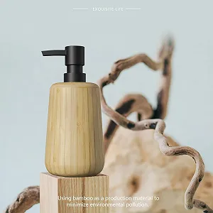 Набор аксессуаров для ванной комнаты Asashizen Retro Bamboo, 4 предмета мыльница, дозатор мыла, поднос, стакан для полоскания рта synthetic.ua - Фото 1