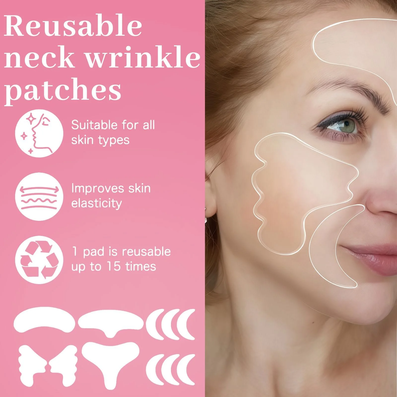 Силіконовий пластир PurityPeak Проти зморшок, 11-в-1 анти-зморшкові накладки, фото №6 Силіконовий пластир PurityPeak Проти зморшок, 11-в-1 анти-зморшкові накладки, фото №6