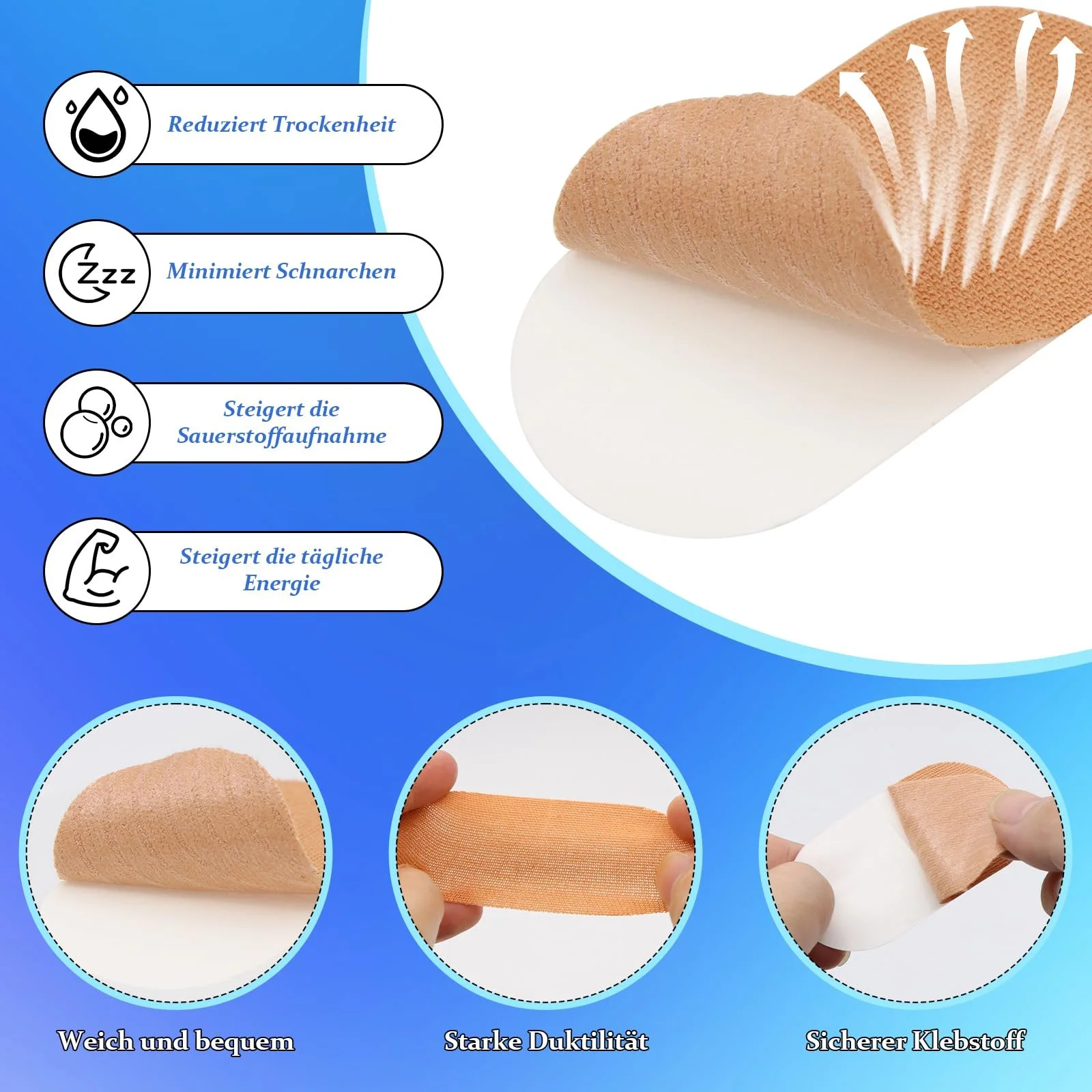 Пластир для рота SPOKKI 50 шт. для сну, Преміум стрічка для рота для сну, Антихрап, фото №3