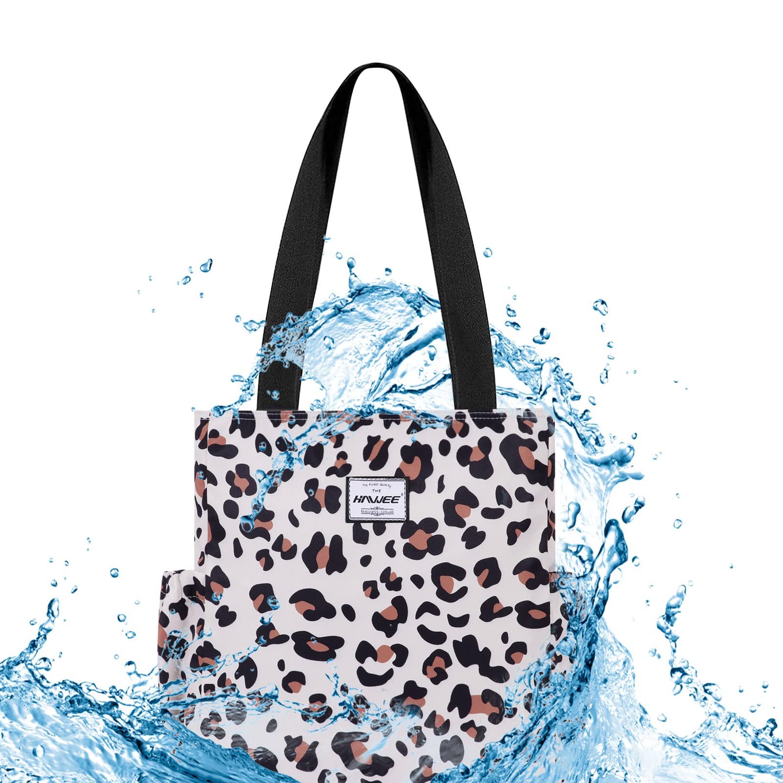 Сумка Hawee Fashion жіноча з блискавкою, велика господарська, водонепроникна, з леопардовим візерунком, фото №3