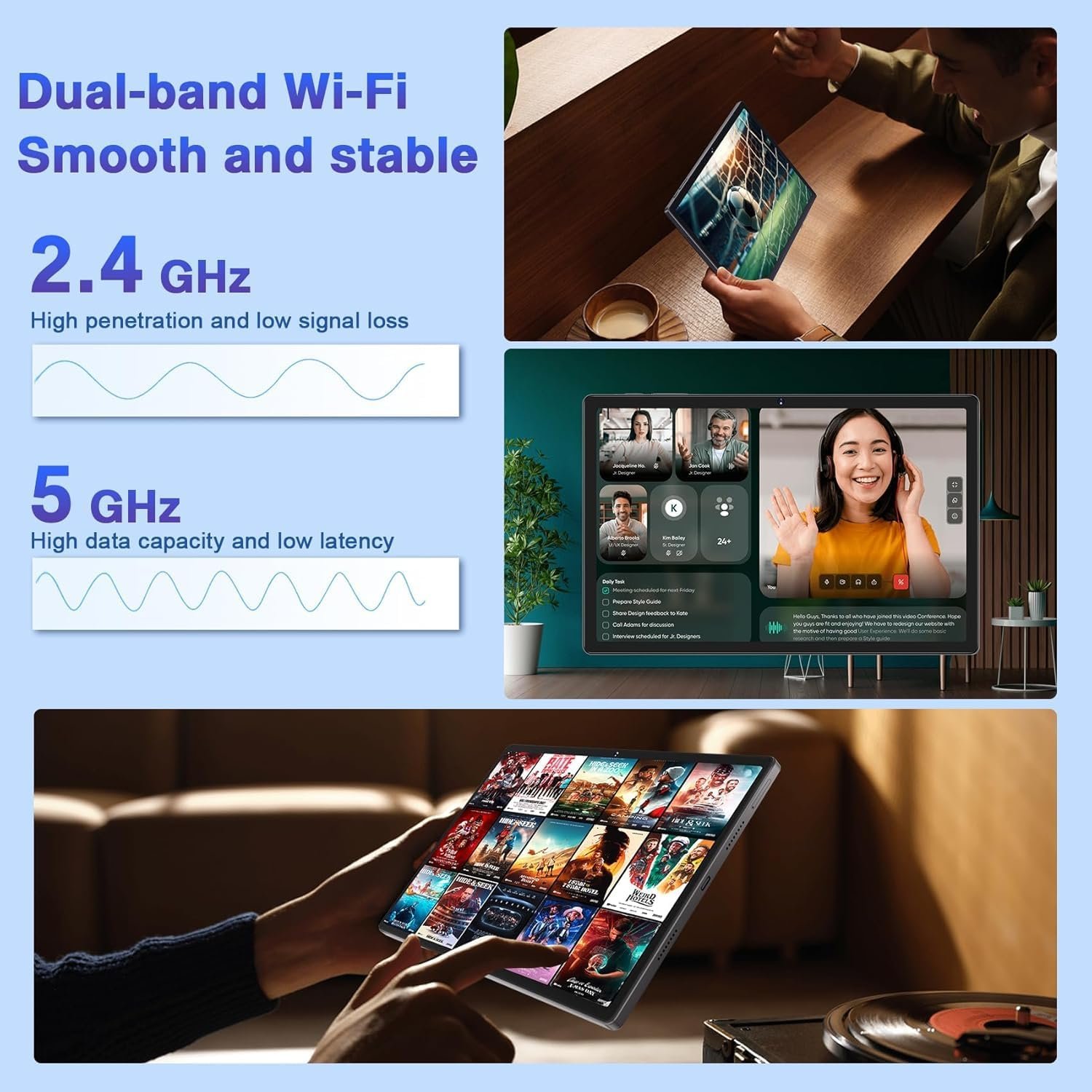 Планшет 11" FHD+ YESTEL T15 (8+8)/256Gb 8 ядер Android 13 8600 mAh Чорний-синій, фото №8 Планшет 11" FHD+ YESTEL T15 (8+8)/256Gb 8 ядер Android 13 8600 mAh Чорний-синій, фото №8