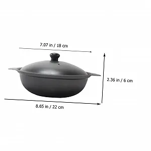 Каструля чавунна з кришкою Жовта Енергозберігаюча Термостійка для курки та рису synthetic.ua - Фото 1