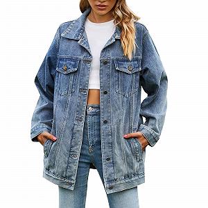 Джинсова куртка Generisch Authentics Жіноча коротка Oversize - Фото 1