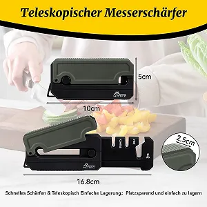 Точило для ножів Hotec розкладна ABS кераміка та вольфрамова сталь чорна synthetic.ua - Фото 1