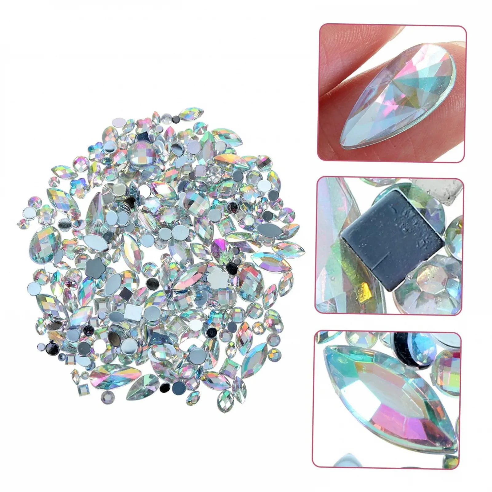 Стразы Плоские Акриловые 300 шт. Для ногтей, фото №2