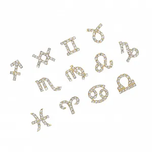 Украшения для ногтей Healvian, 4 набора, 12 знаков зодиака, сплав, стразы для маникюра, 24 шт x 4 - Фото 1