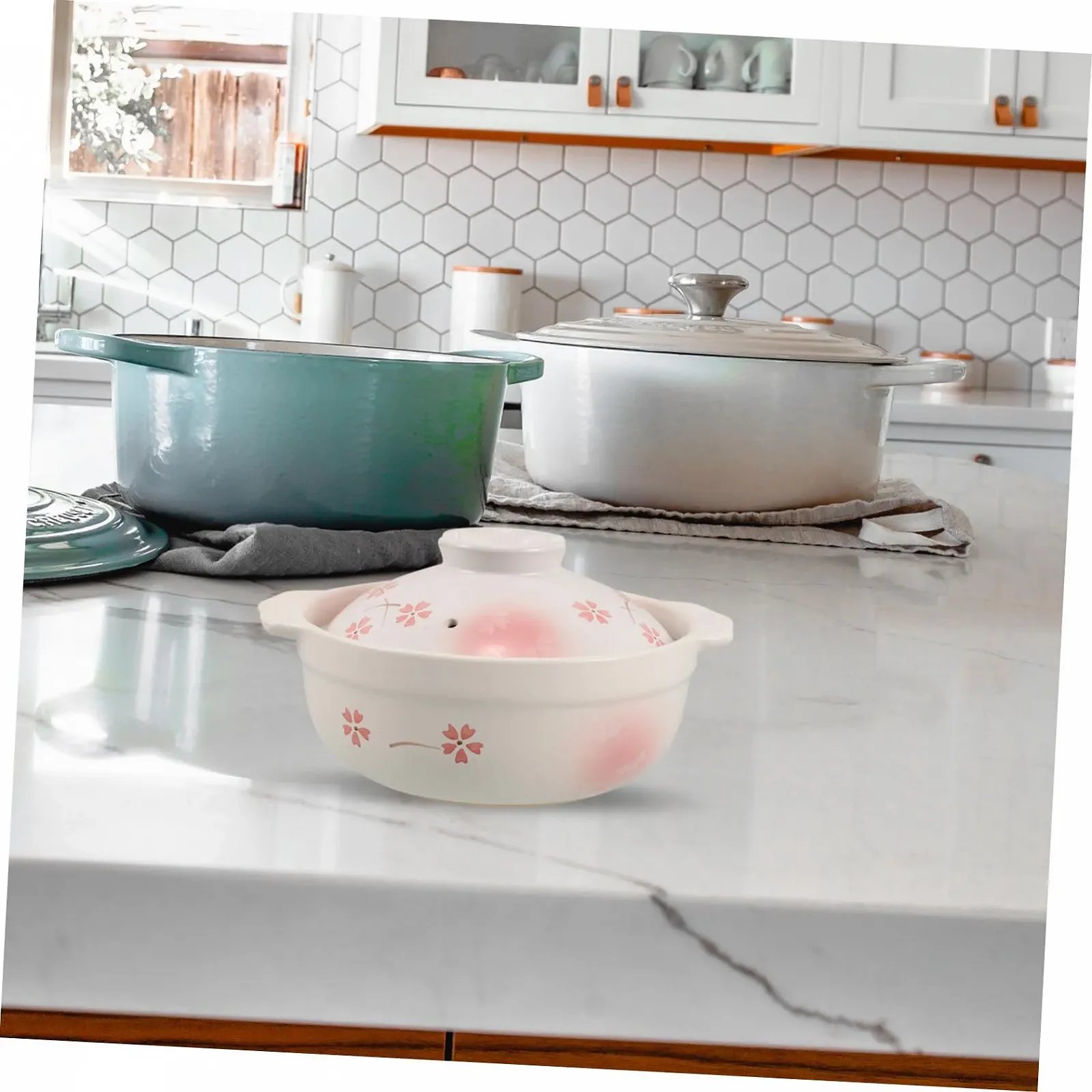 Горшок японский глиняный традиционный с крышкой для газовых плит термостойкий, фото №4