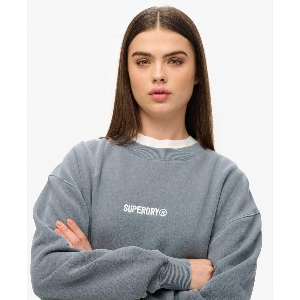 Женская толстовка Superdry Oversized с круглым вырезом, микрологотипом и графикой, фото №4