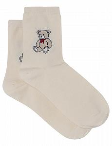 Носки Женские Springfield Teddy Bear Ecru С принтом - Фото 1
