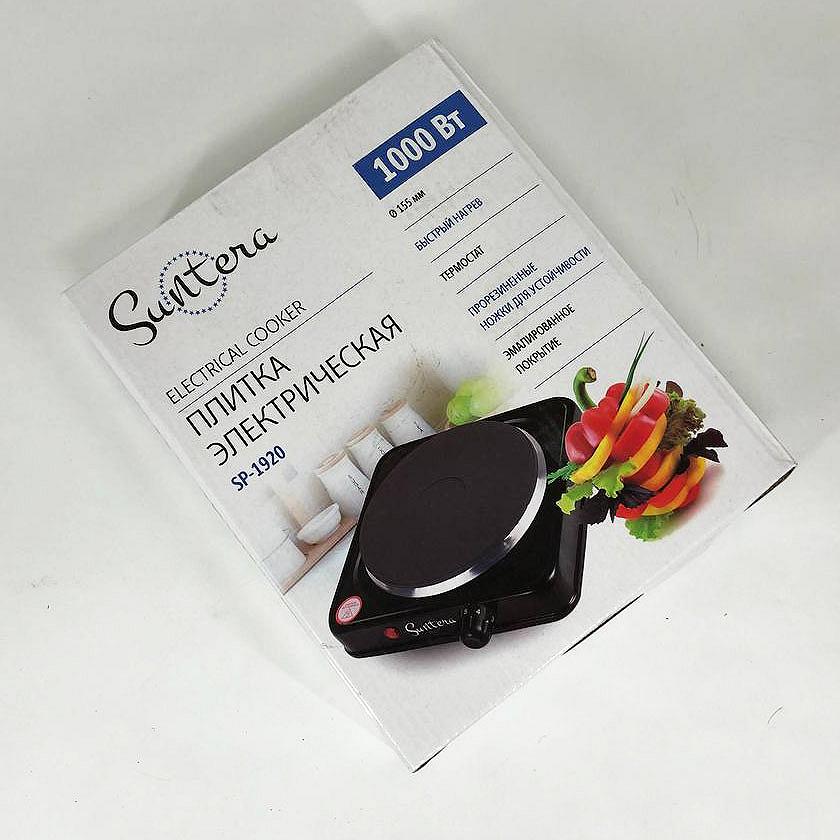 Плита электрическая Suntera SP-1920, электроплита для дачи 1000w Цвет черный ws15598-1, фото №6