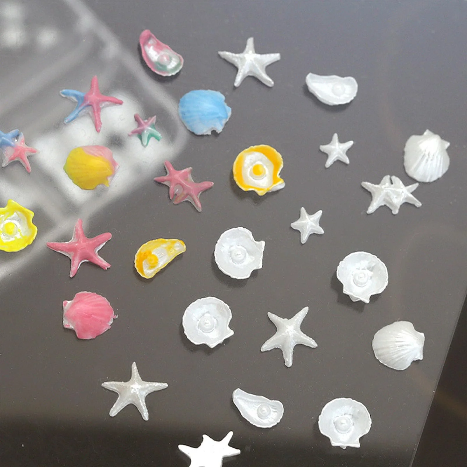 Прикраса для нігтів Морські зірки та мушлі Візерунок з мушель Білий, фото №7 Прикраса для нігтів Морські зірки та мушлі Візерунок з мушель Білий, фото №7