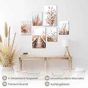 Картини на стіну Novart Light Tower Boho Sea 6 шт N034967a Бежевий synthetic.ua - Фото 1