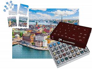 Пазл-адвент-календарь puzzleYOU Europe Stockholm "Вид на Старый город Стокгольма, Швеция" 1000 элементов - Фото 1