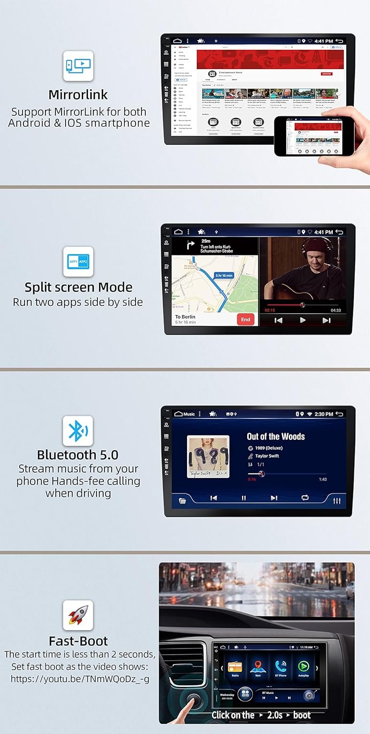 Автомагнитола JOYX BX-04 / 10.1" / Сенсорная / 2/32Гб / Apple CarPlay / Android Auto / Bluetooth / WI-FI / GPS / USB / 2DIN, фото №5