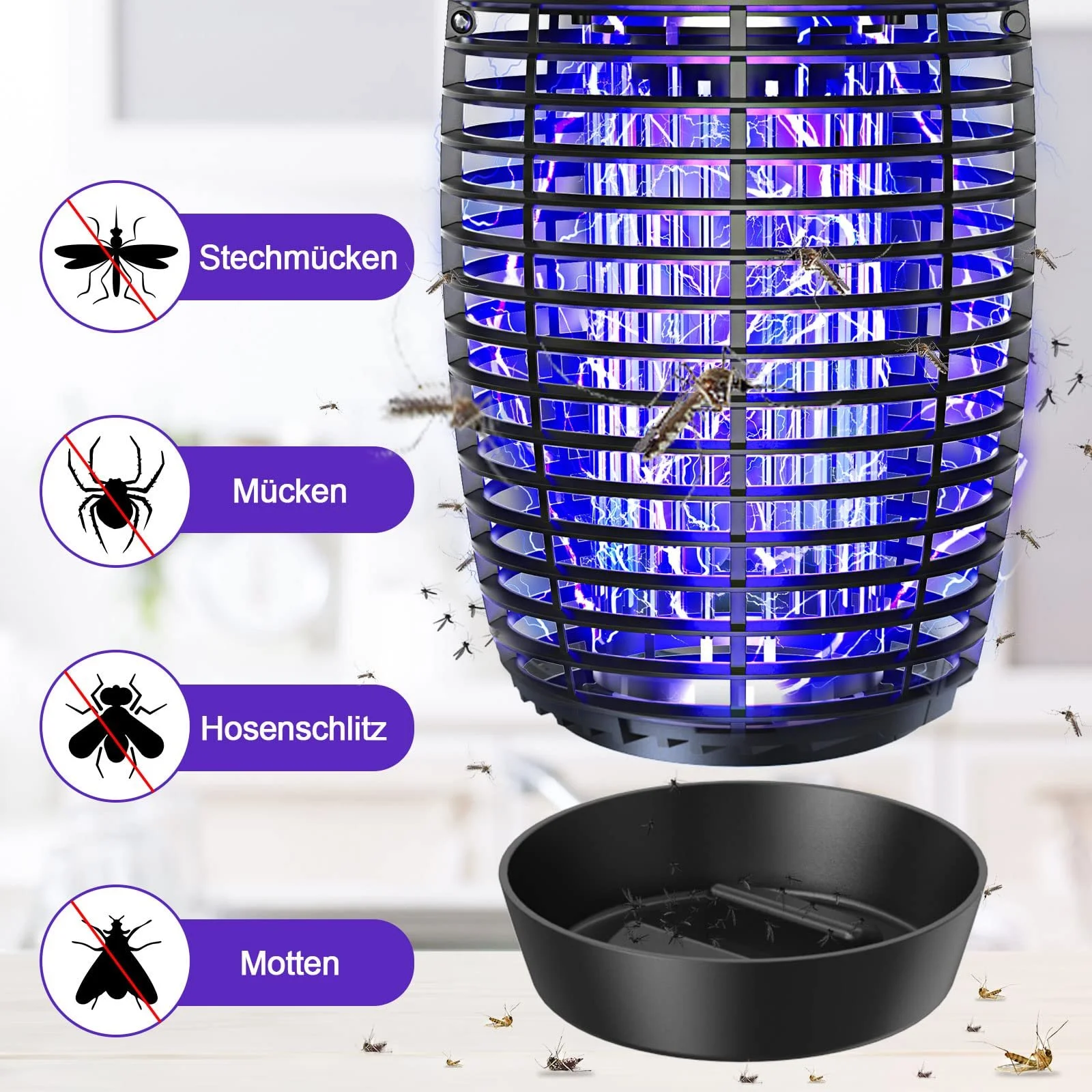 Электрическая ловушка для насекомых PALONE 20 W 4500 V с UV-лампой, фото №3