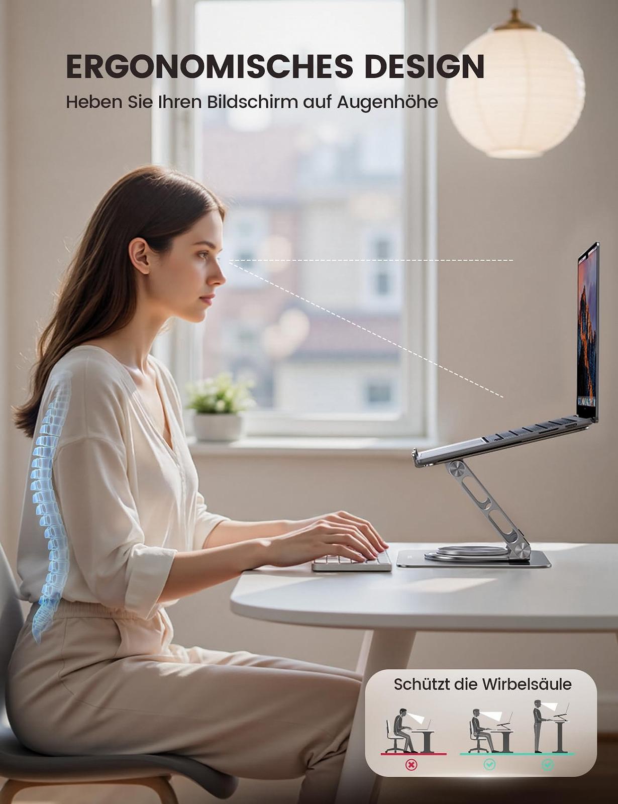 Підставка для ноутбука Lamicall, регульована, обертається на 360, фото №3 Підставка для ноутбука Lamicall, регульована, обертається на 360, фото №3