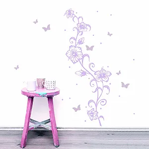 Наклейка на стіну Flower Vine Hibiscus Hawaiian M1804 synthetic.ua - Фото 1