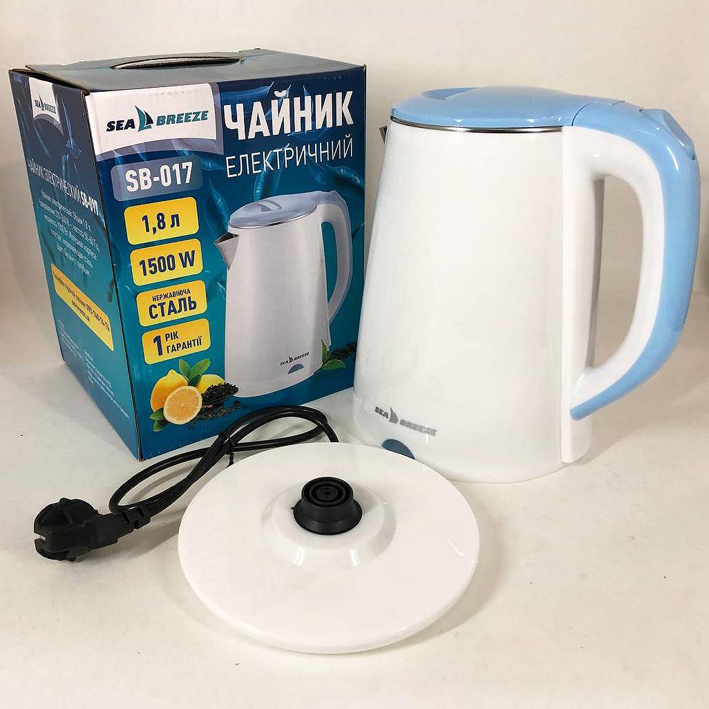 Электрочайник SeaBreeze SB-017 / 1,8 Л стильный электрический чайник електро, фото №2
