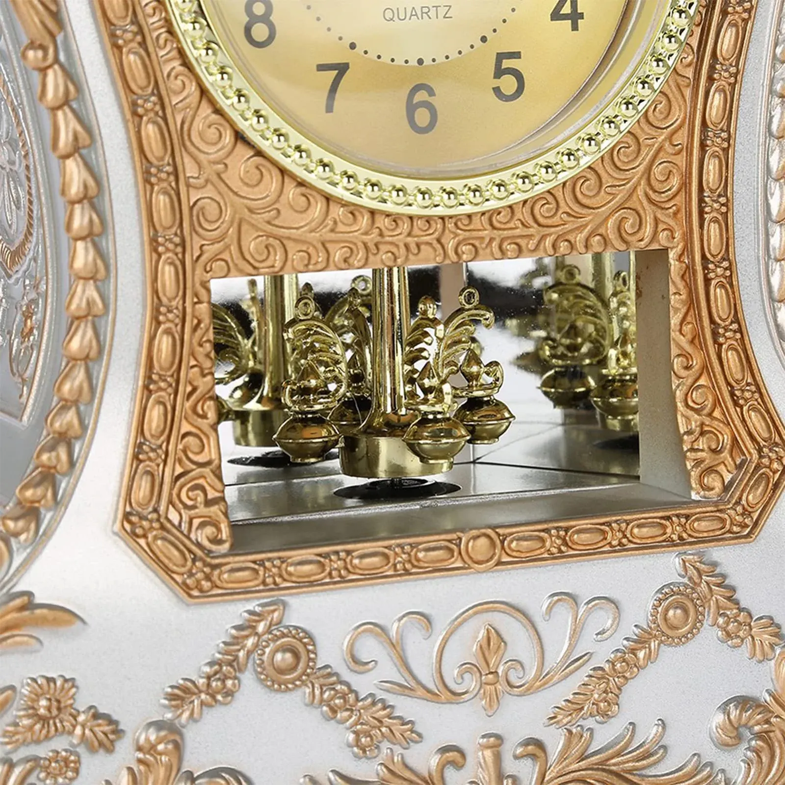 Настольные часы в винтажном стиле, пластиковые, для гостиной, белые, фото №5