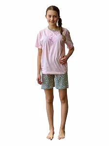 Піжама дитяча з шортами в горошок та сердечками, 102 405 10 800 - Фото 1