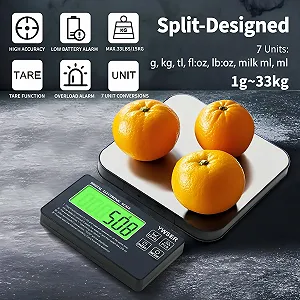 Цифрові кухонні ваги YWSER 15 кг / 1 г з виносним LCD дисплеєм synthetic.ua - Фото 1
