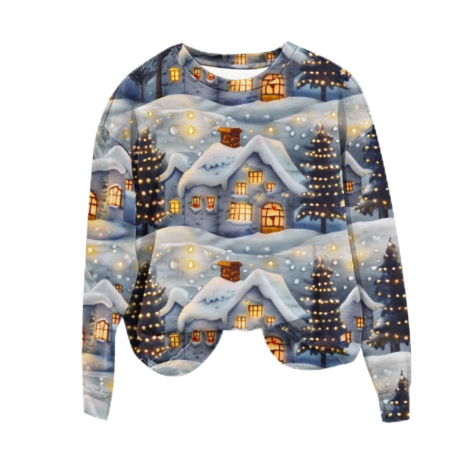 Женский Рождественский Джемпер Обычный Печатный Длинный Рукав Свитшот с Круглым Вырезом Рождественский Джемпер Смешной Графический Модный Свитер Плохой Рождественский Дешевый Зимний Джемпер Обычная Мода, фото №1