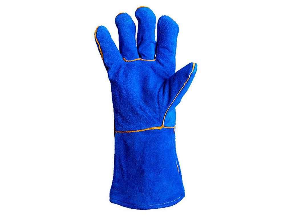 Краги зварювальні 4508 синій замш 10р ТМ DOLONI, фото №1