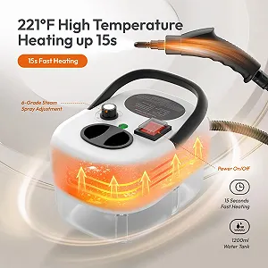 Пароочисник ручний портативний 2500 W 1.2 L White synthetic.ua - Фото 1