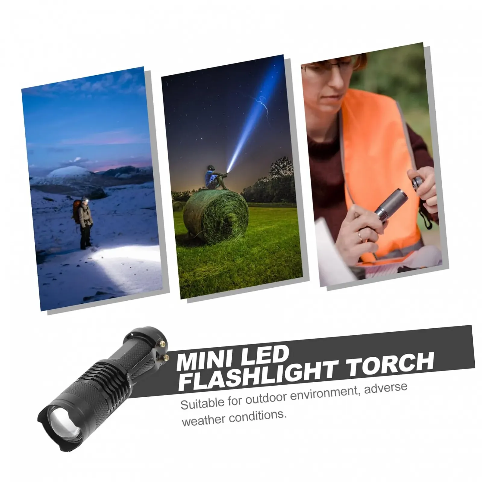 Мини Фонарик OSALADI LED Водонепроницаемый с регулируемым фокусом, три режима, головка лампы, фото №6
