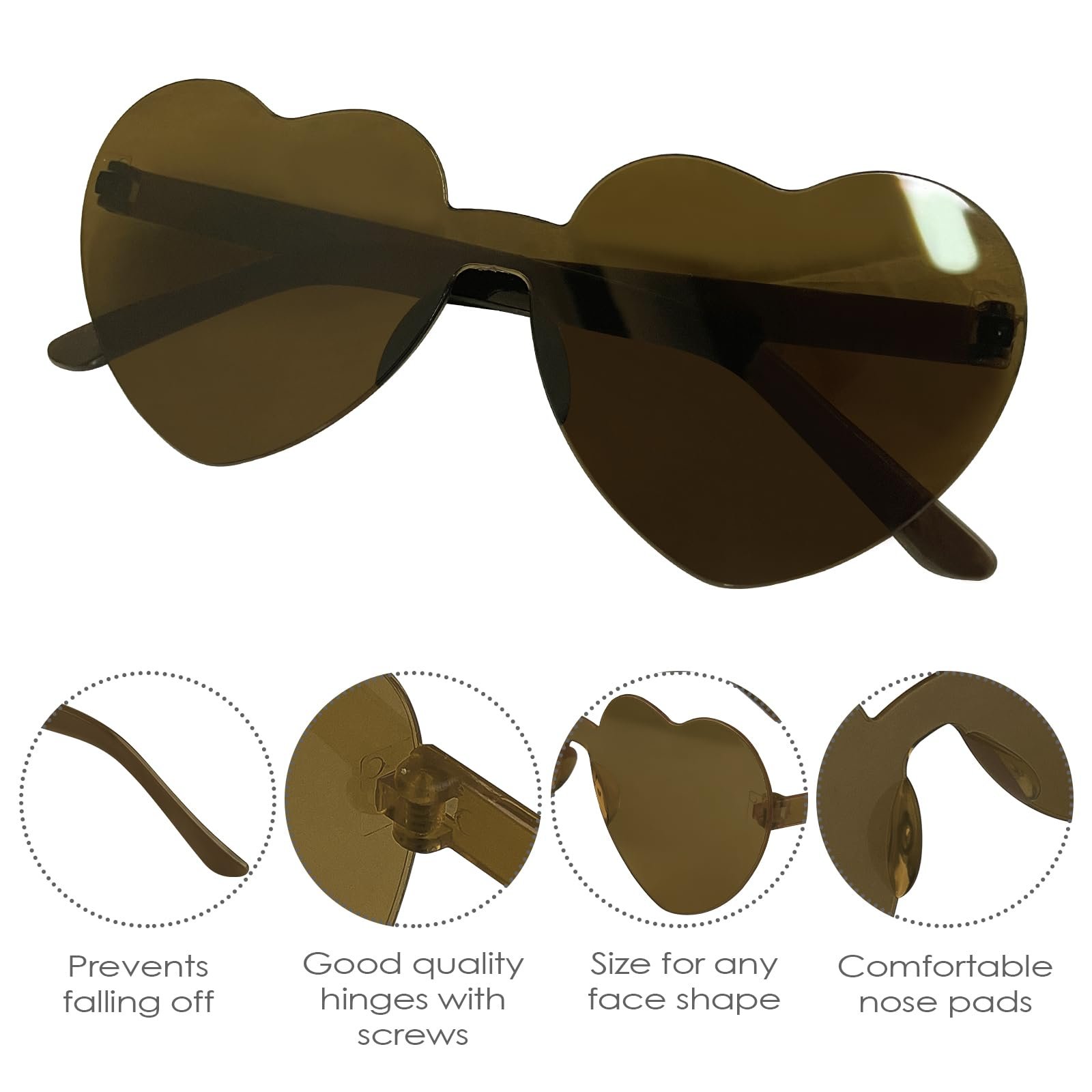 Сонцезахисні Окуляри Серце Mesybveo 10 Пар Різнокольорові, фото №3