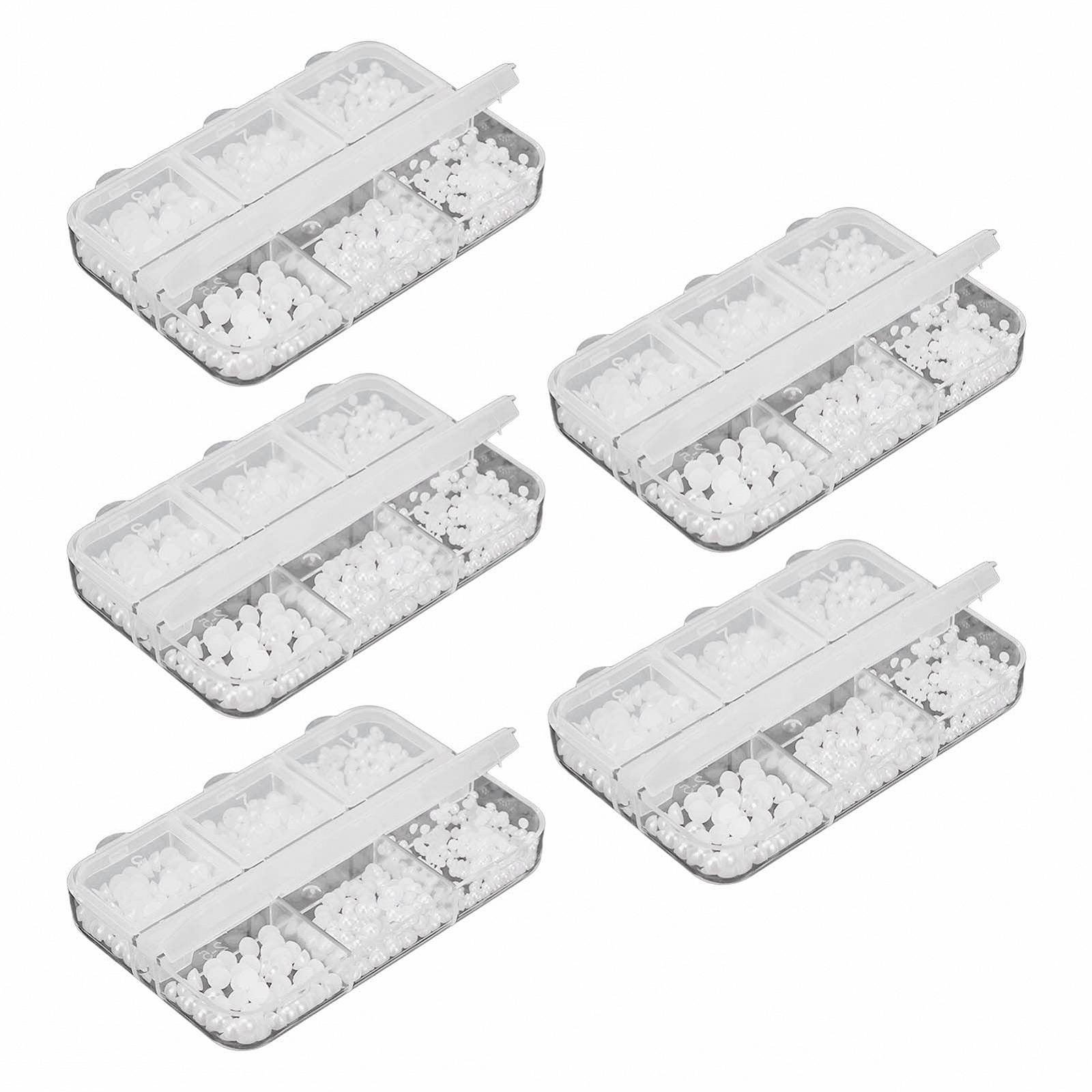 Украшения для ногтей 5 коробок, милые жемчужины, искусственные стразы, украшения для ногтей, маникюрные украшения, белый (DQ-A01), фото №6