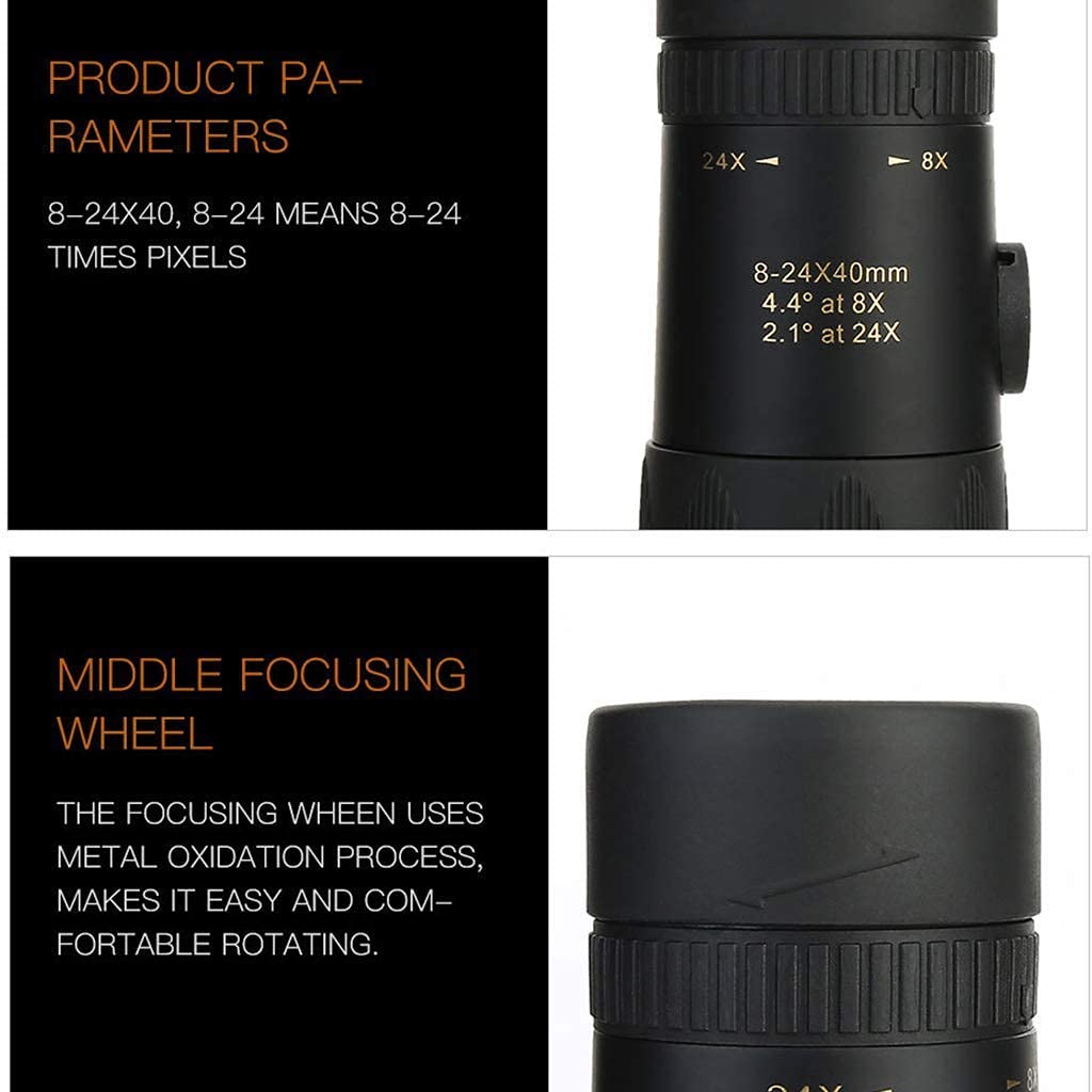 Монокуляр Good 8-24x 10-1000 м Призма Водонепроникний Чорний, фото №2