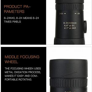 Монокуляр Good 8-24x 10-1000 м Призма Водонепроникний Чорний synthetic.ua - Фото 1