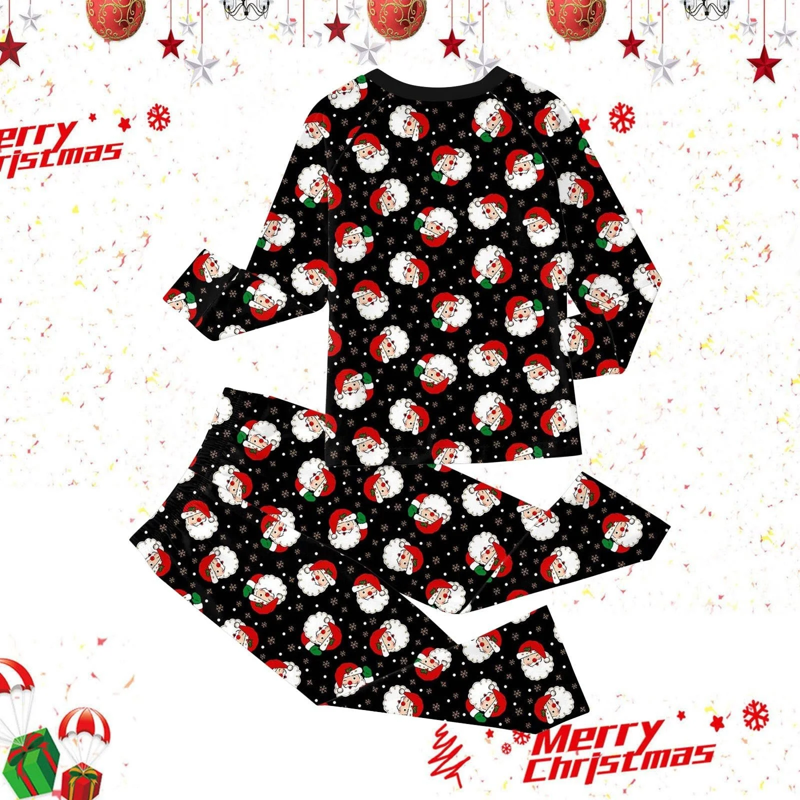 Комплект дитячий (топ з довгими рукавами та штани) з принтом, вільний, фото №4