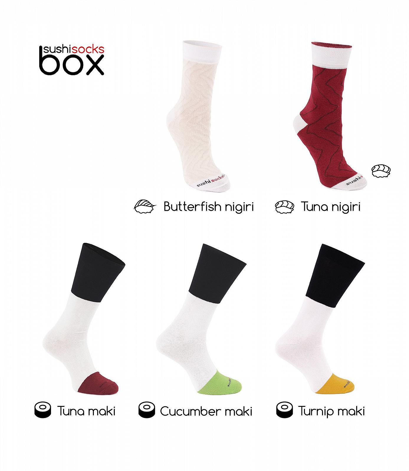 Шкарпетки Rainbow Socks Sushi Salmon Tuna Maki 3 x - 5 пар, різнокольорові, фото №3