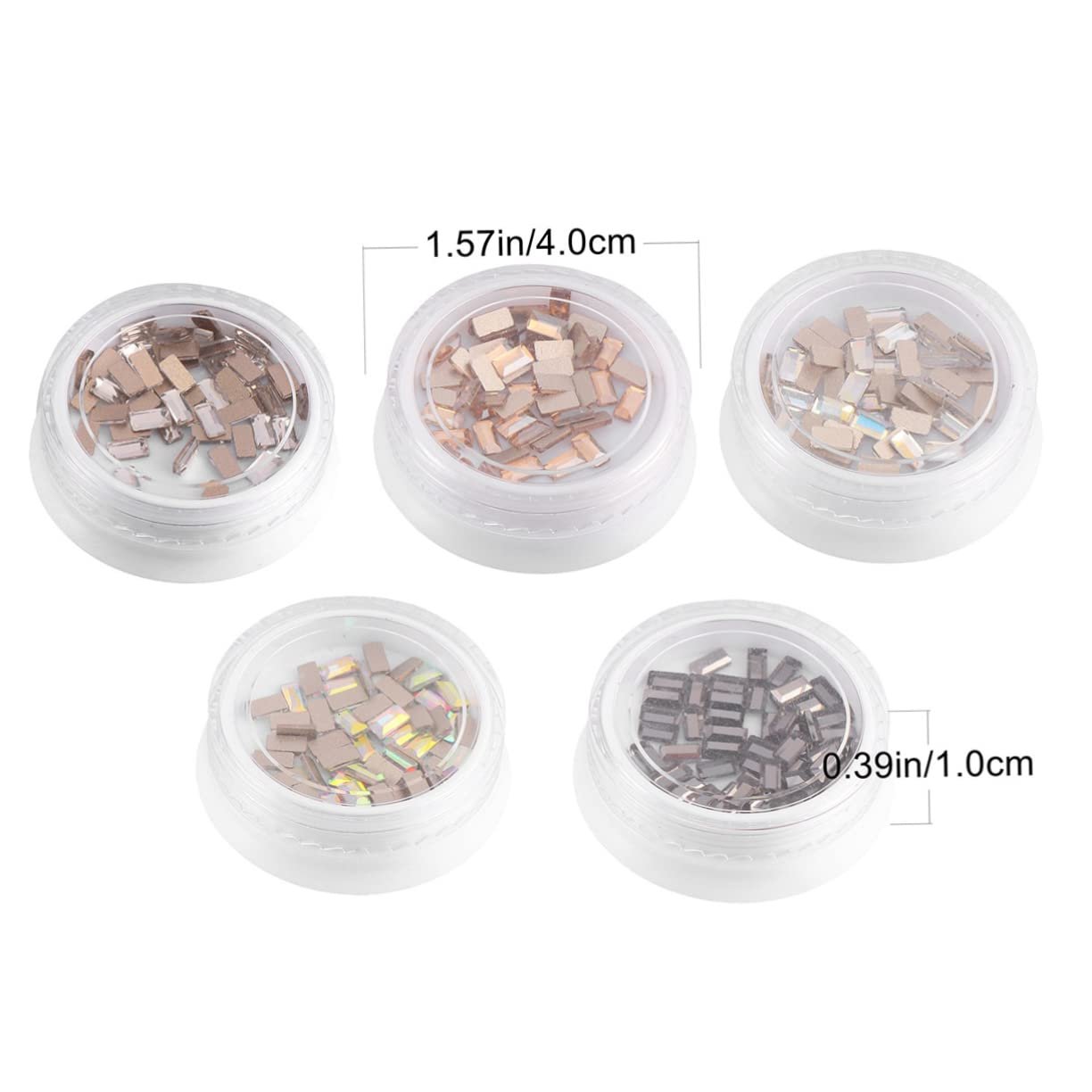 Стрази для нігтів WOONEKY Прямокутні прикраси для манікюру, фото №4