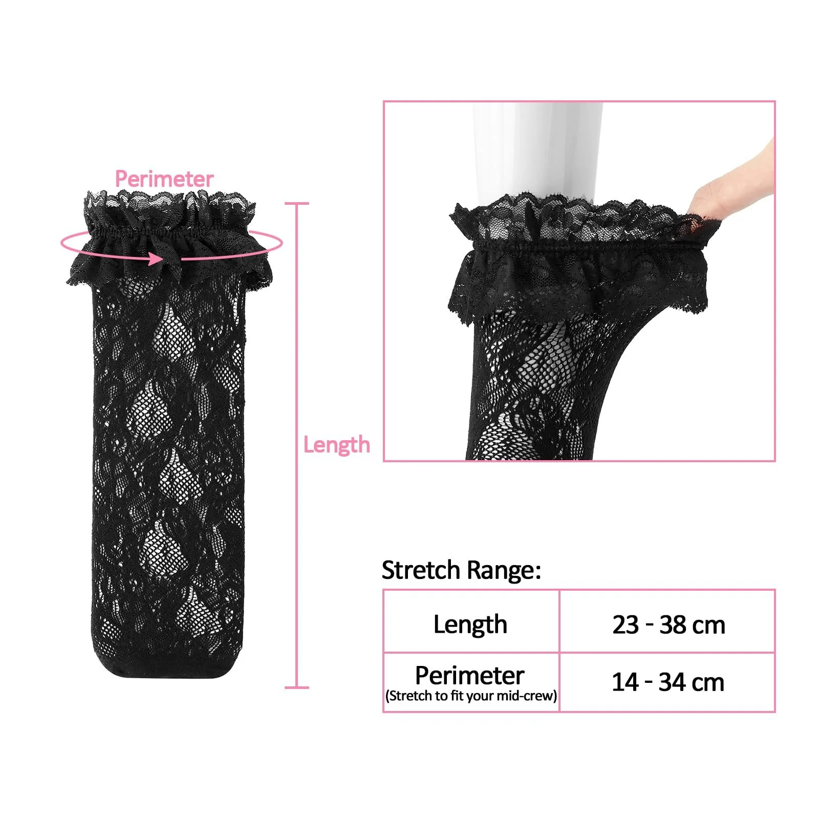 Шкарпетки Crew LittleForBig з мереживними оборками Roze/Heart Pattern (3 пари), фото №2 Шкарпетки Crew LittleForBig з мереживними оборками Roze/Heart Pattern (3 пари), фото №2