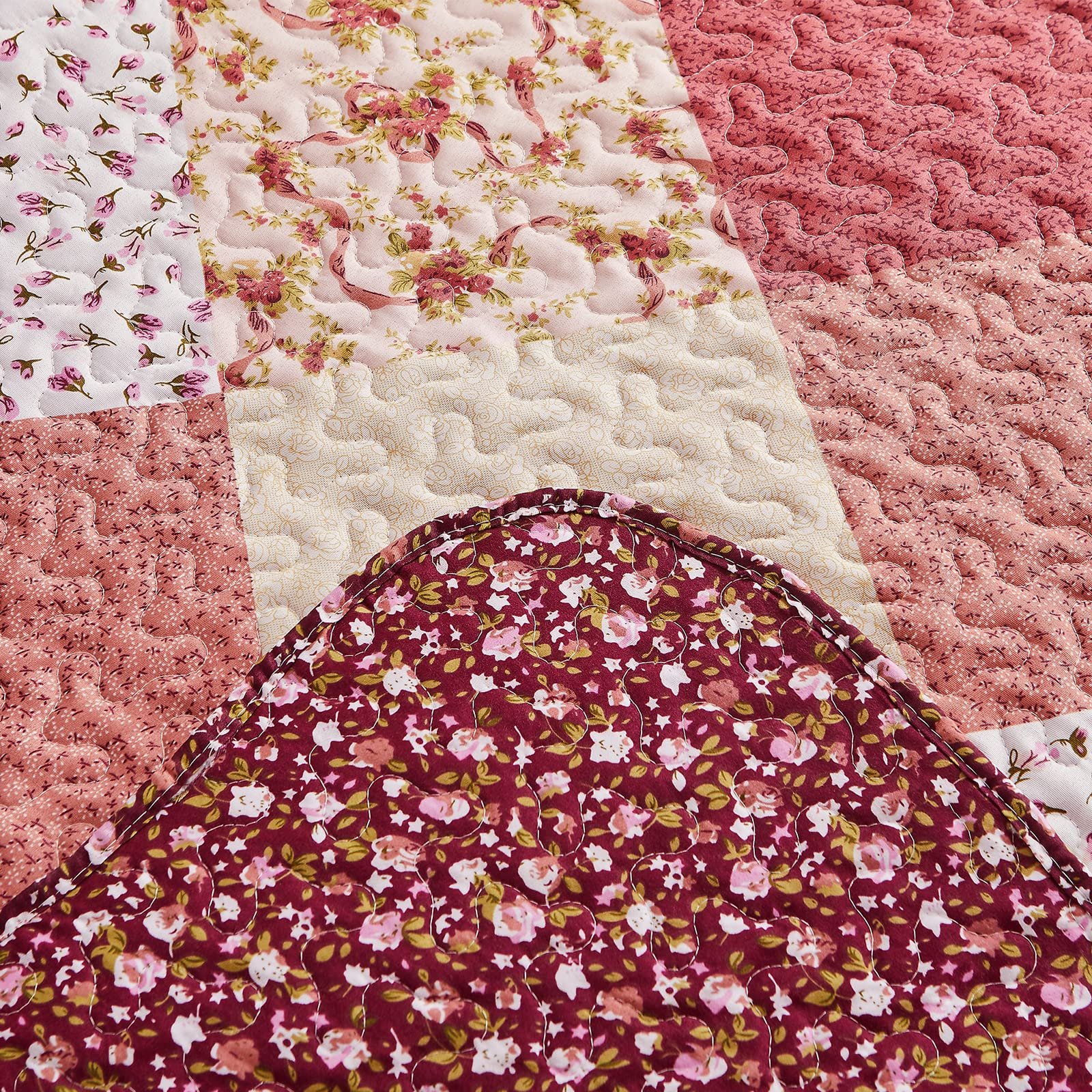 Покривало стьобане Qucover, 220 x 240 см, клаптикове покривало, двосторонній дизайн, фото №5 Покривало стьобане Qucover, 220 x 240 см, клаптикове покривало, двосторонній дизайн, фото №5