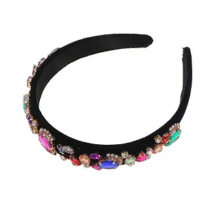 Обруч на голову HEALLILY Широкая Со Стразами Бриллиант Самоцвет - Фото 1