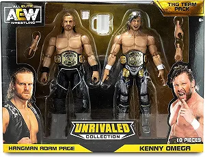 Набір фігурок AEW Unrivaled Collection Tag Team Pack Kenny Omega та Hangman Adam Page з аксесуарами Мультиколор - Фото 1
