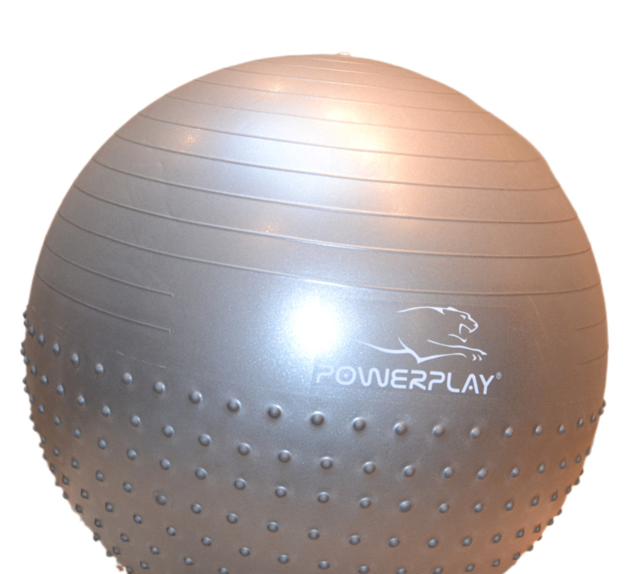 М'яч для фітнесу фітбол напівмасажний PowerPlay 4003 Ø65 cm Gymball Сірий помпа, фото №6