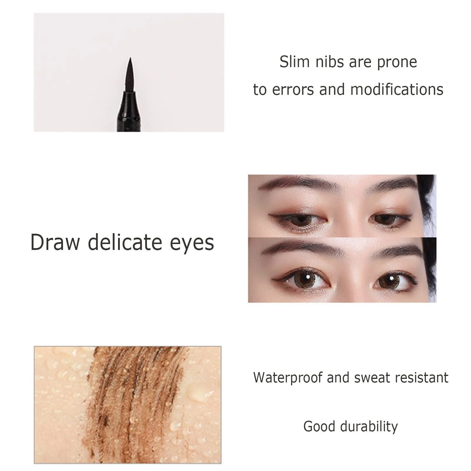 Подводка для глаз Dof989 2 мл, цветная, потостойкая, с ультратонким нейлоновым наконечником, фото №3