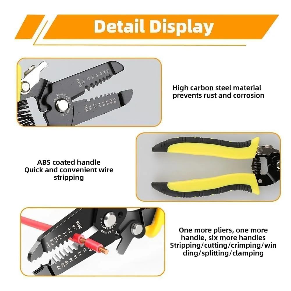 Стриппер 10-22AWG 7 в 1 многофункциональный Two-tone, фото №2