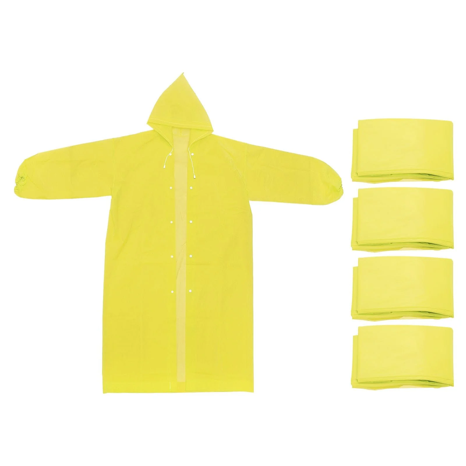 Дощове пончо PATIKIL Унісекс, 4 шт., плащі для виживання, багаторазові потовщені водонепроникні куртки дощовики для кемпінгу, походів та активного відпочинку, жовті, фото №1