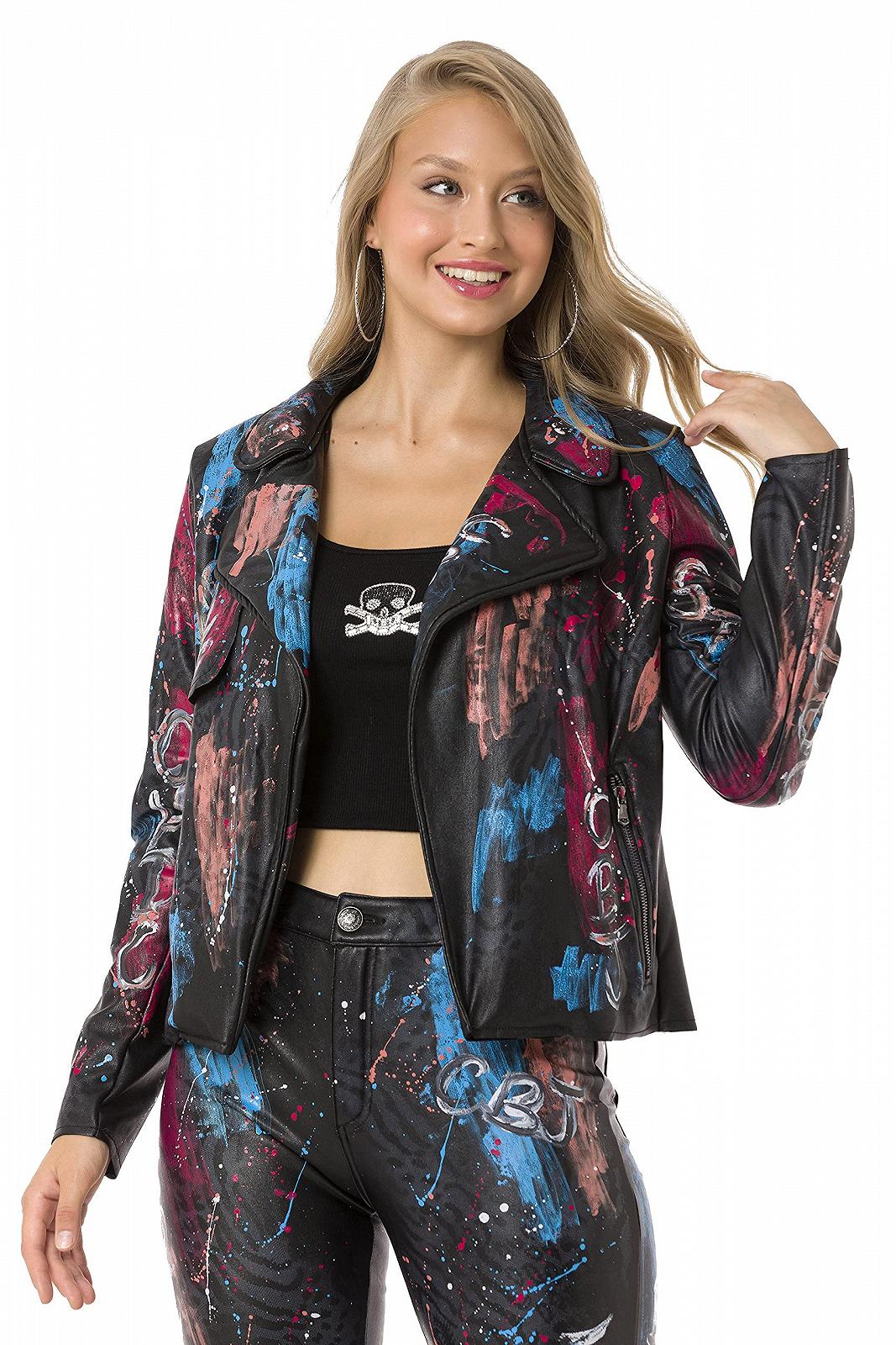 Куртка Cipo & Baxx WJ203 Жіноча, Перехідна Куртка, Під Шкіру, Суцільний Принт, Комір з Лацканами, фото №2 Куртка Cipo & Baxx WJ203 Жіноча, Перехідна Куртка, Під Шкіру, Суцільний Принт, Комір з Лацканами, фото №2