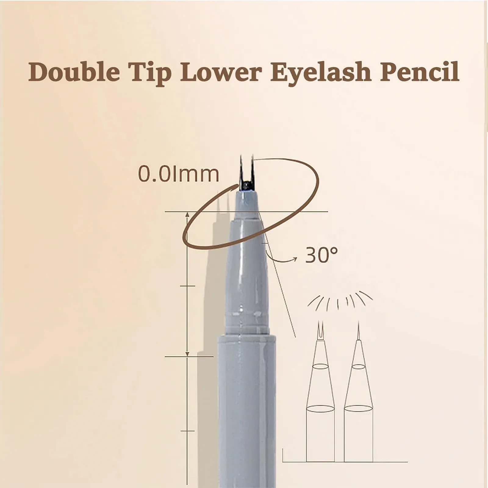 Карандаш для глаз с двухсторонним кончиком, Черный, фото №5