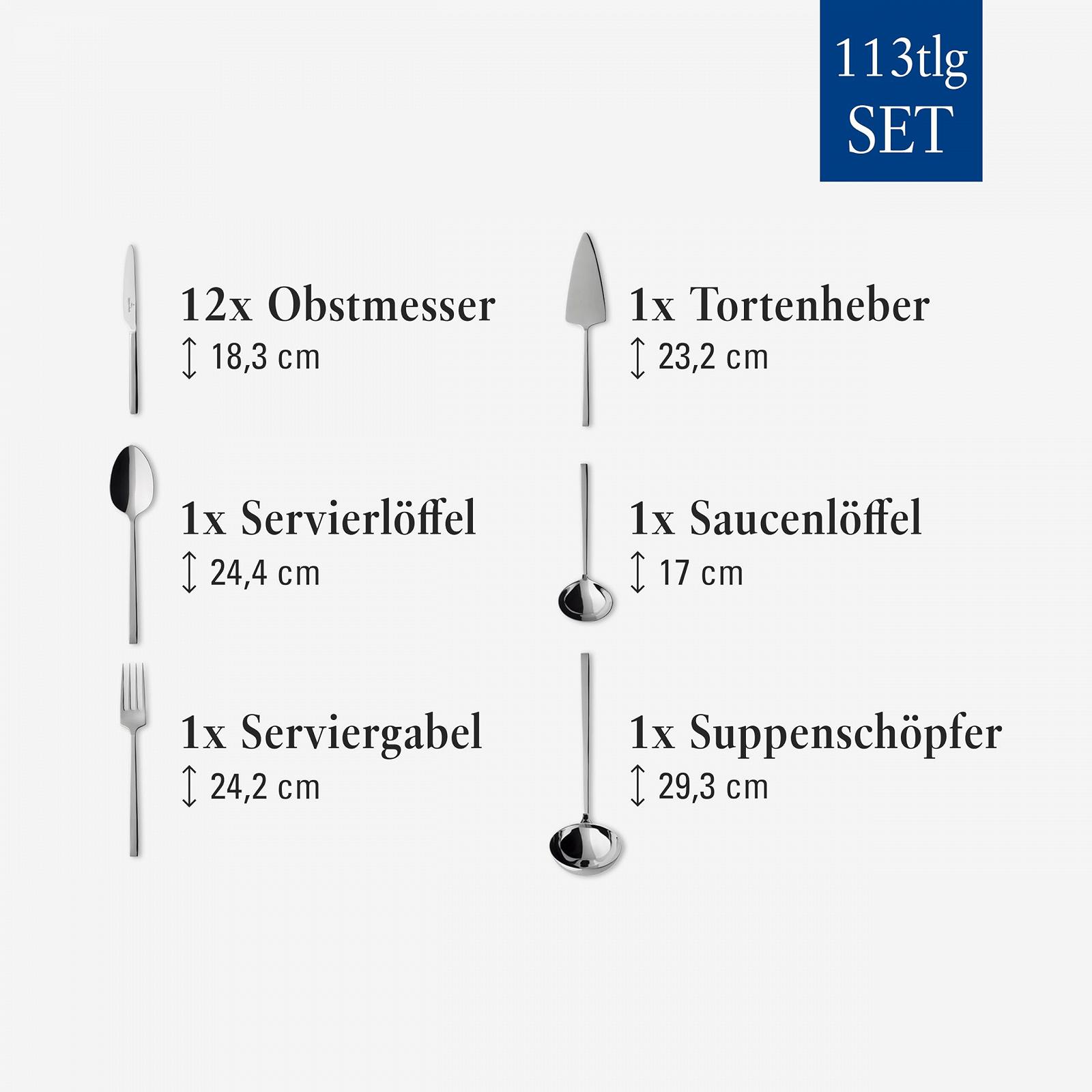 Набір столових приборів Villeroy & Boch La Classica 113 предметів Обідній, фото №4 Набір столових приборів Villeroy & Boch La Classica 113 предметів Обідній, фото №4